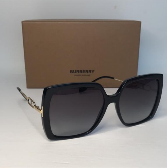 Authentic New Burberry BE4332-30018G 57 Luna Sunglasses Black Frame Grey Lens - Picture 2 of 12
